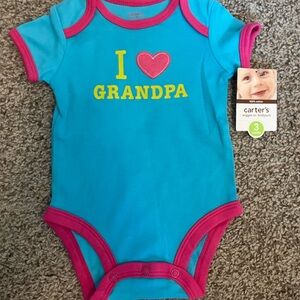 Carter's Blue and Pink 'I Love Grandpa' Baby Bodysuit